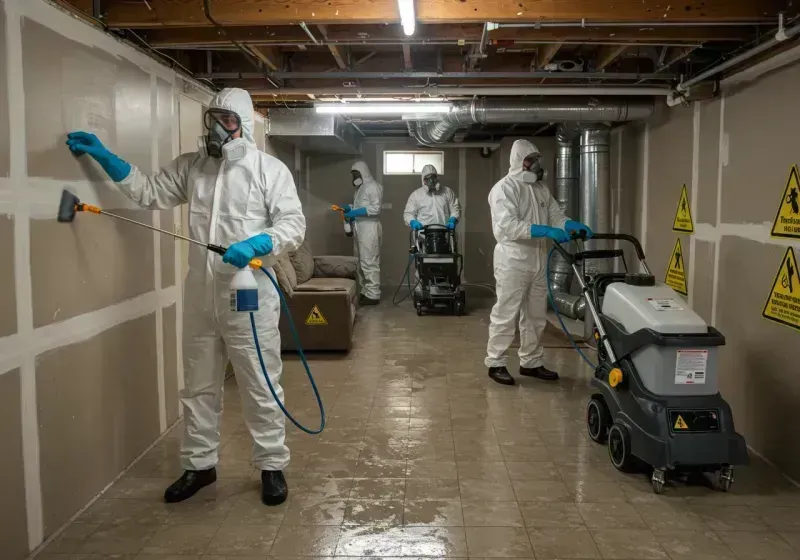 Basement Moisture Removal and Structural Drying process in Samoset, FL